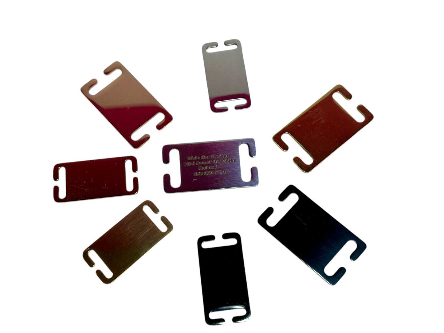 Engraved slide on pet tag
