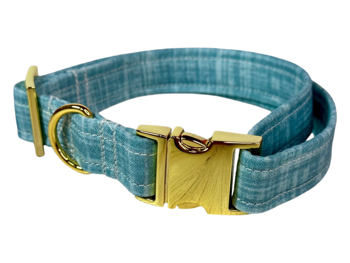 Personalized Engraved Slate Blue Dog collar - Metal Side release dog collar