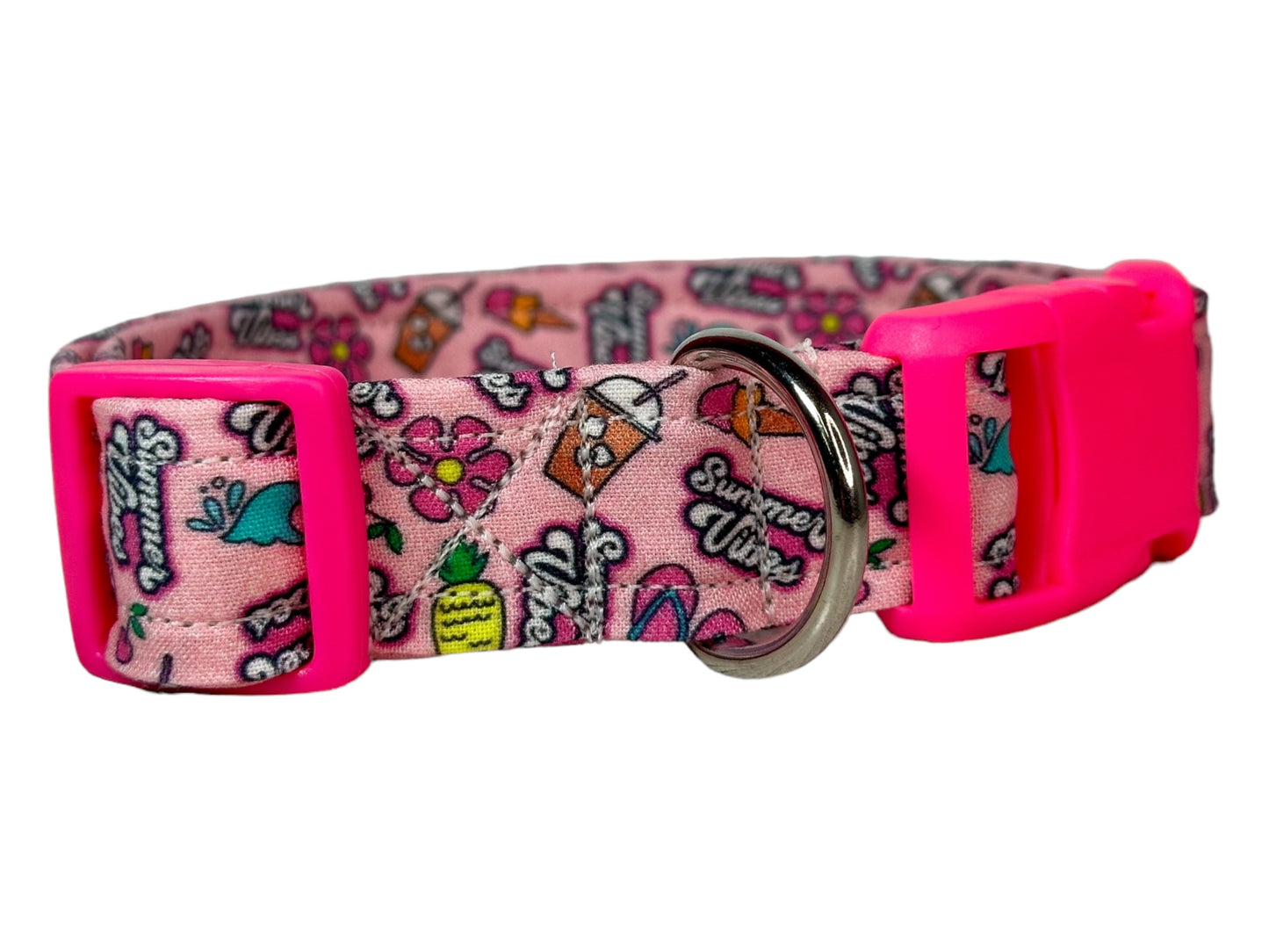 Summer Vibes Dog collar, handmade side release adjustable collar