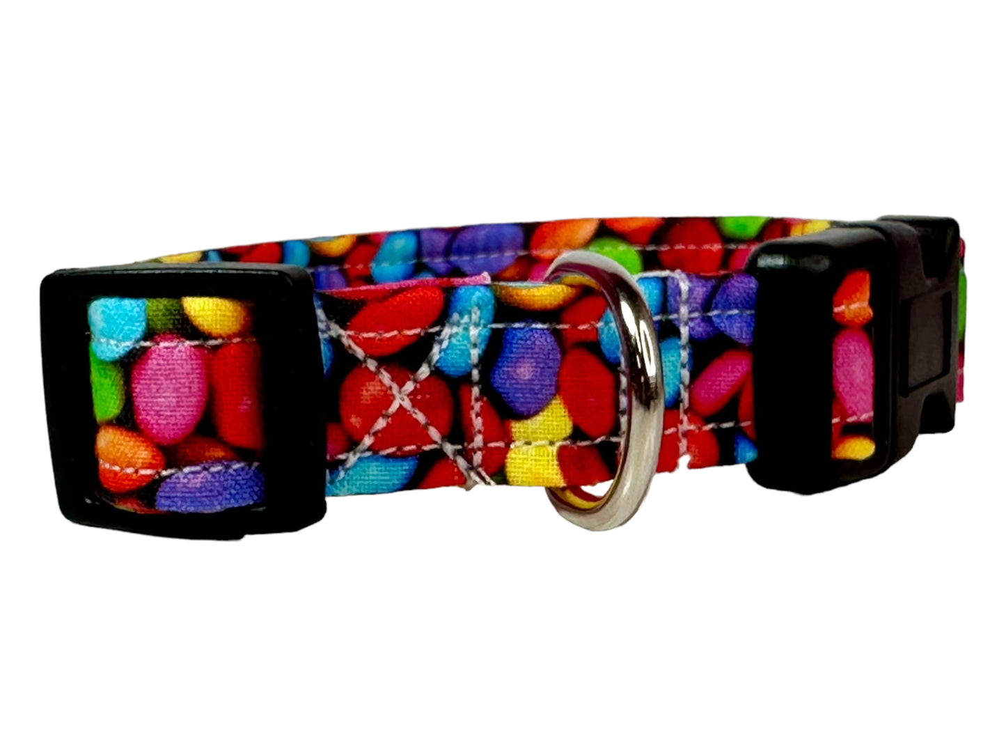 Candy dog collar, handmade adjustable side release dog collar