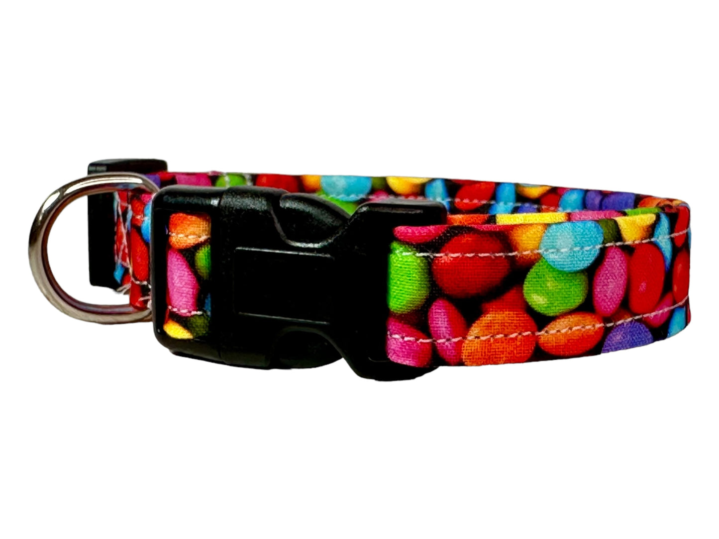 Candy dog collar, handmade adjustable side release dog collar