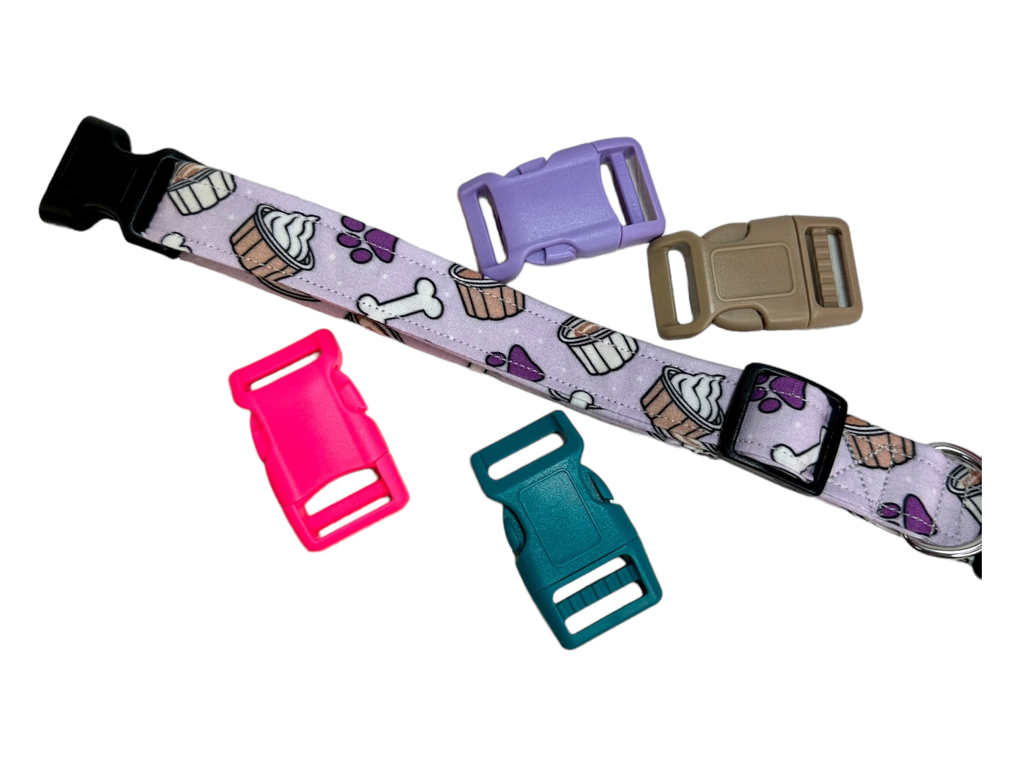 Pup cup dog collar, handmade side release dog collar (purple)