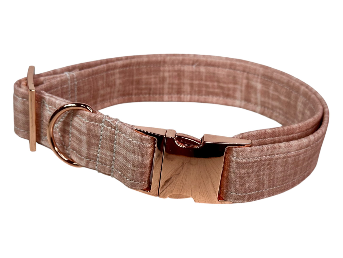 Personalized Engraved Dusty Pink Dog collar - Metal Side release dog collar