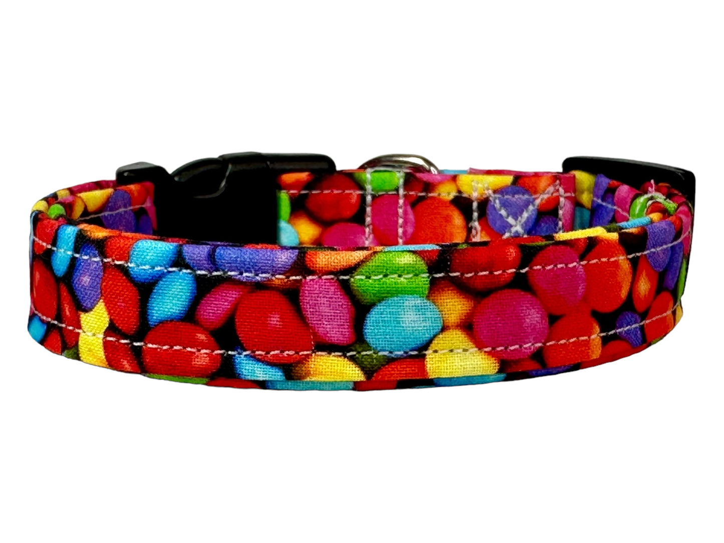 Candy dog collar, handmade adjustable side release dog collar