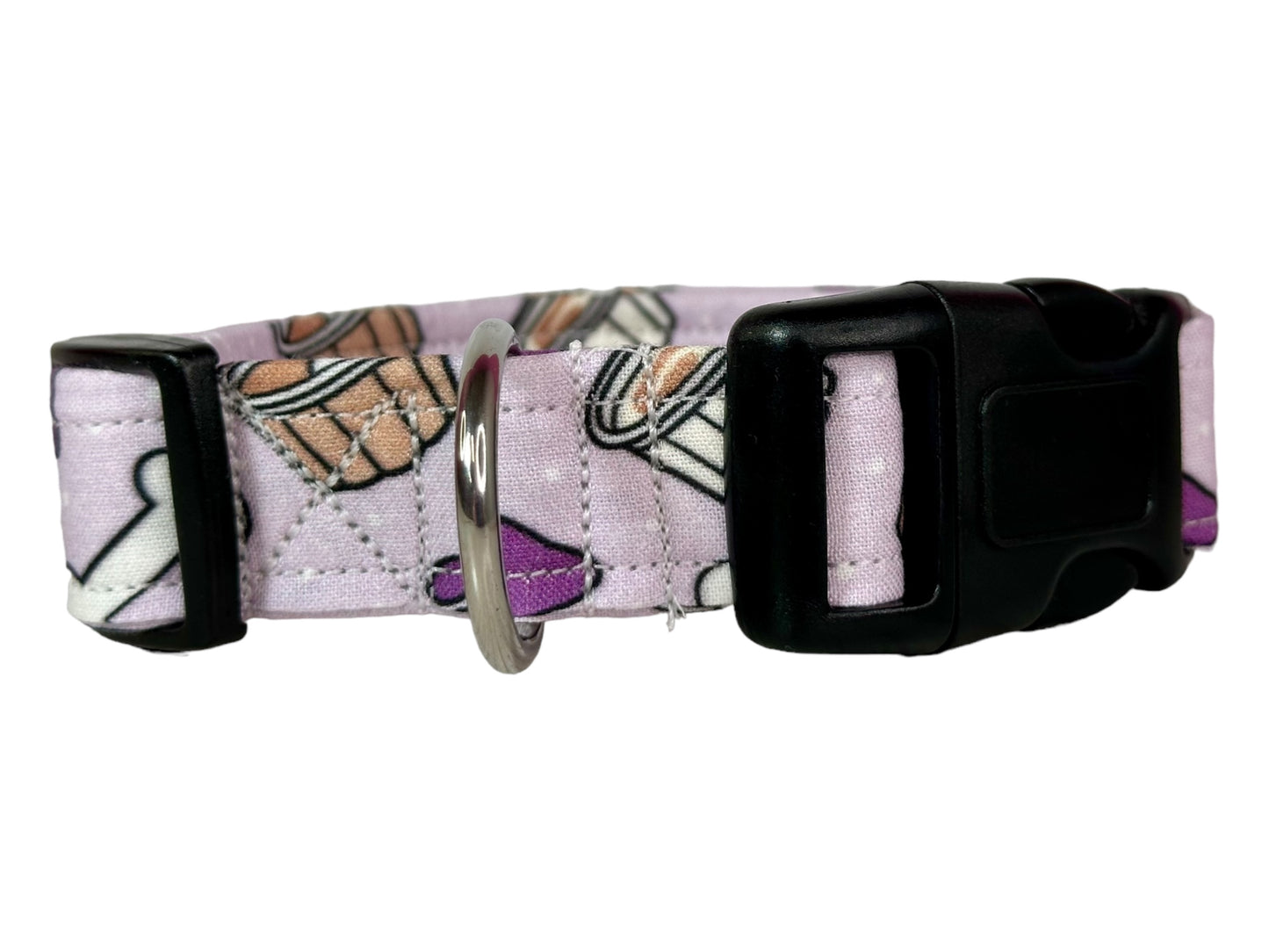 Pup cup dog collar, handmade side release dog collar (purple)