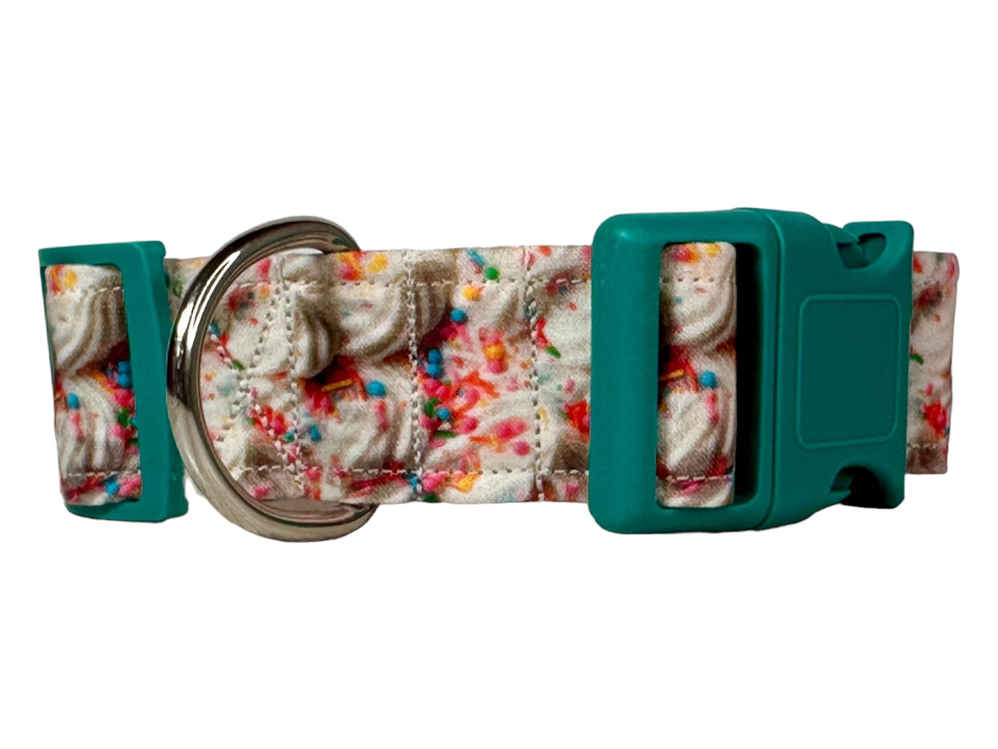 Ice cream and sprinkles dog collar, handmade side release collar