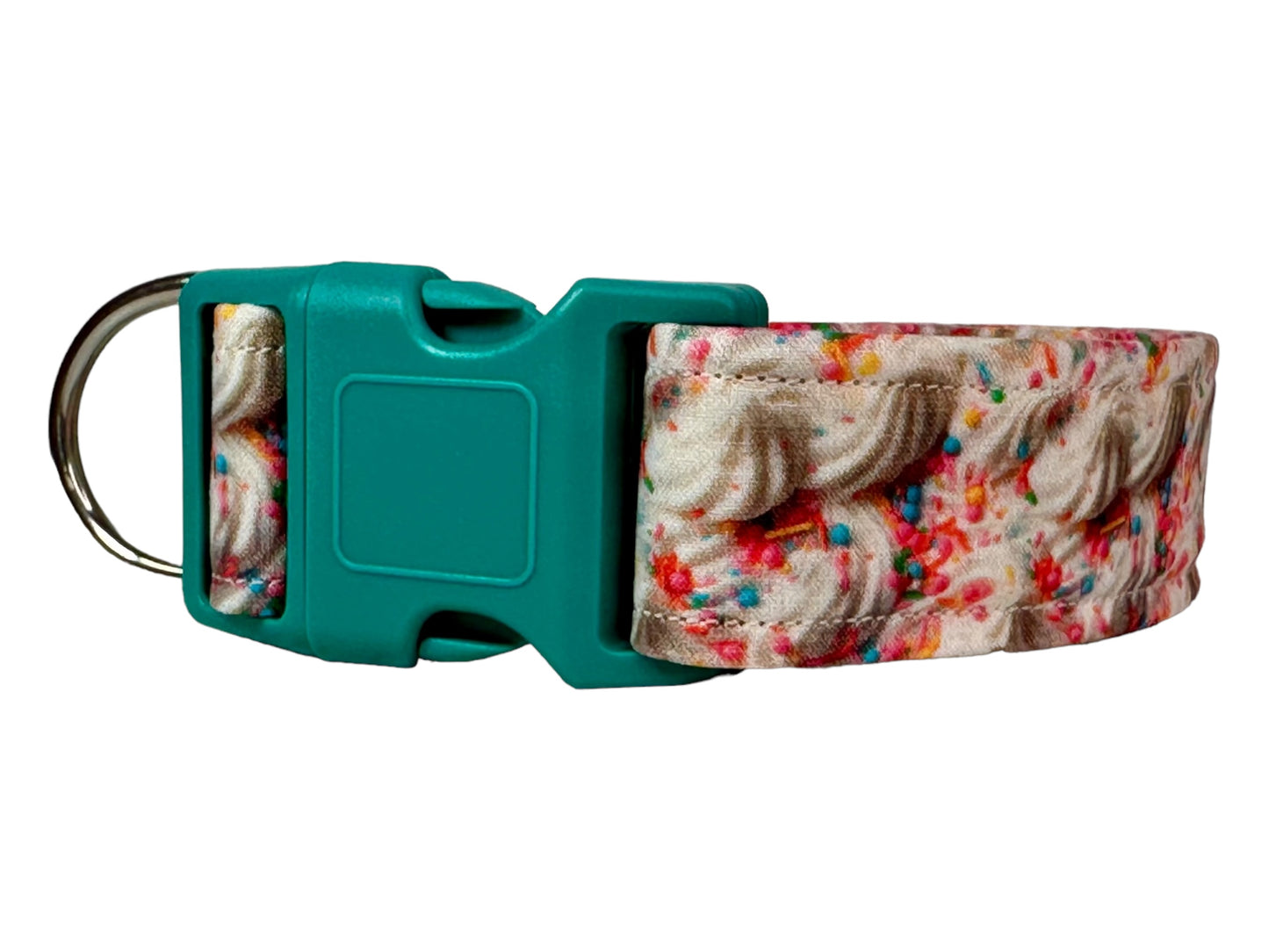 Ice cream and sprinkles dog collar, handmade side release collar