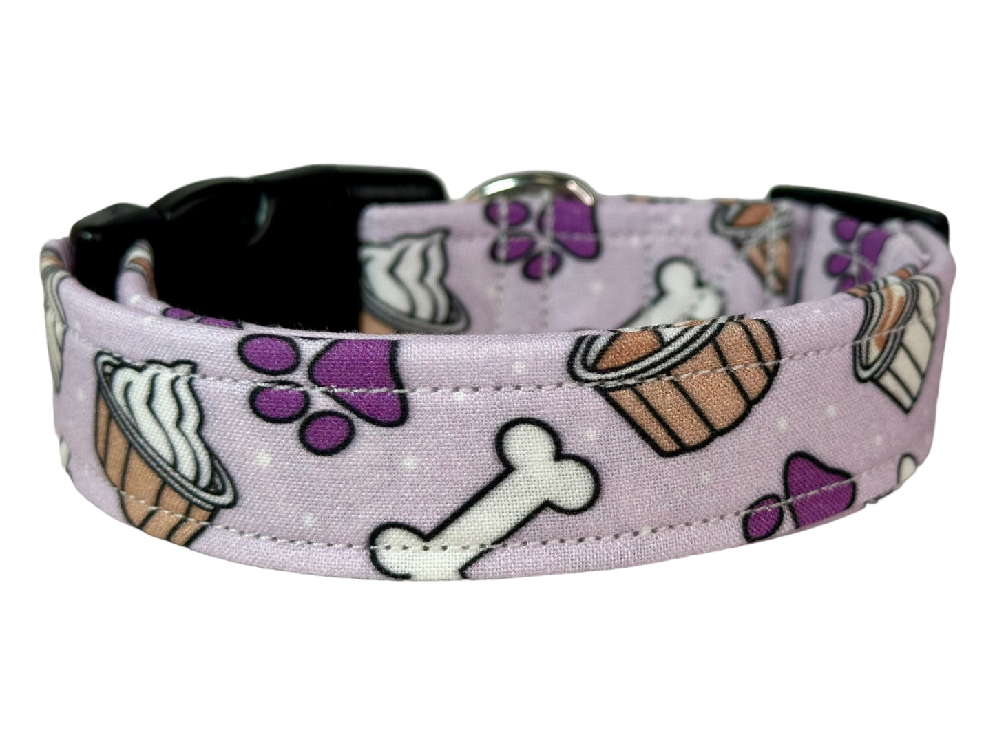 Pup cup dog collar, handmade side release dog collar (purple)