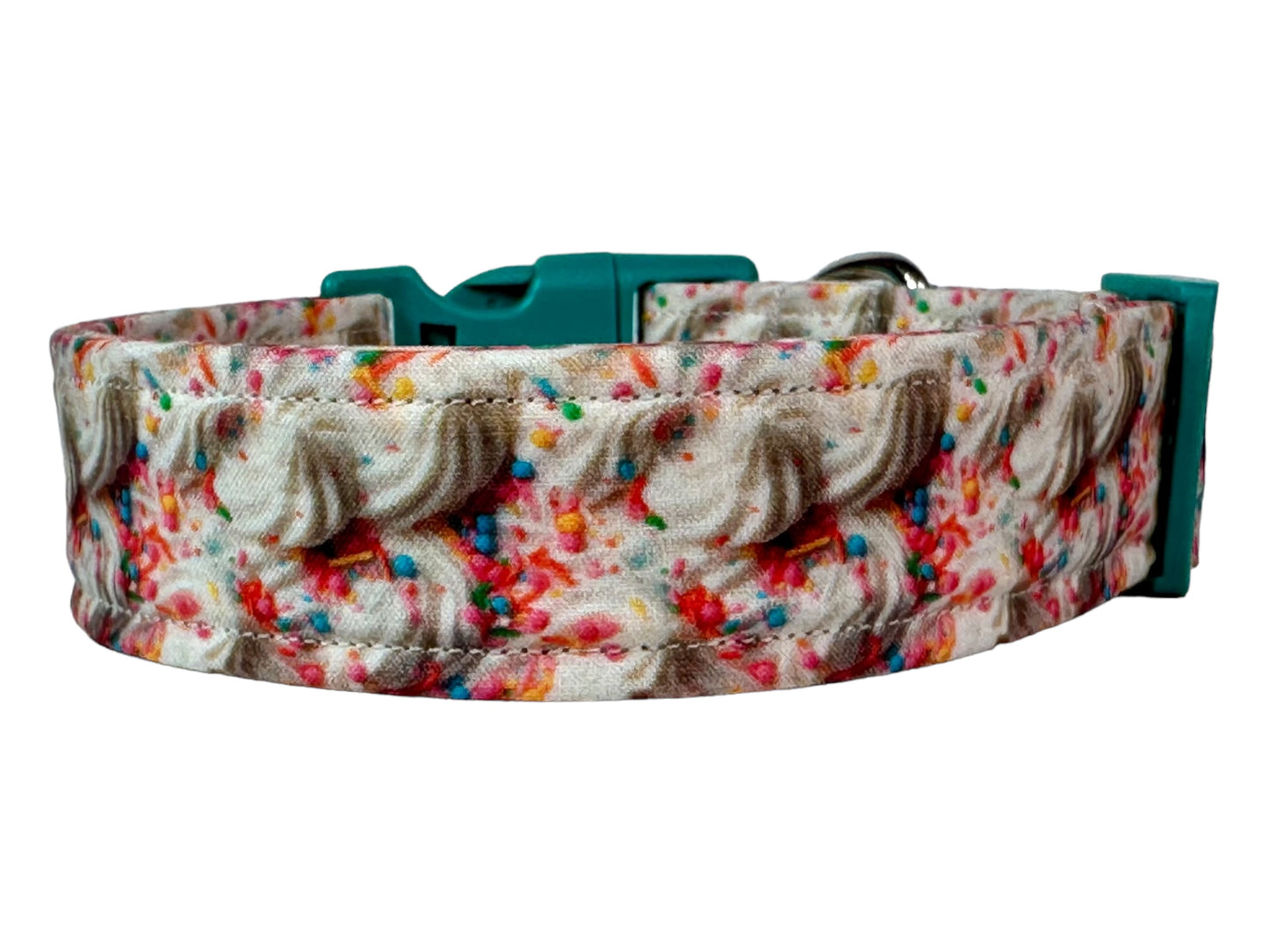 Ice cream and sprinkles dog collar, handmade side release collar