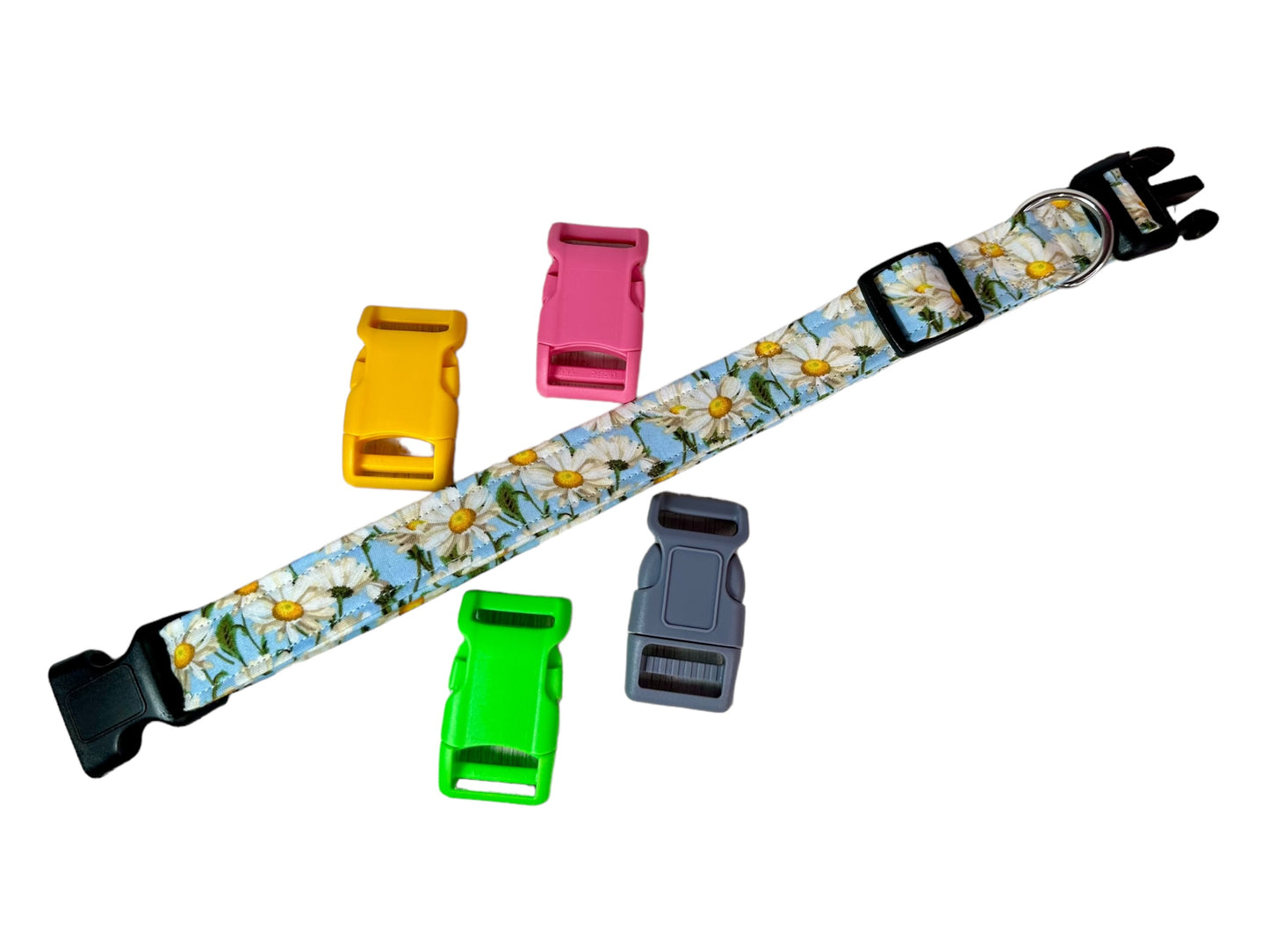 Daisy dog collar, handmade side release adjustable dog collar