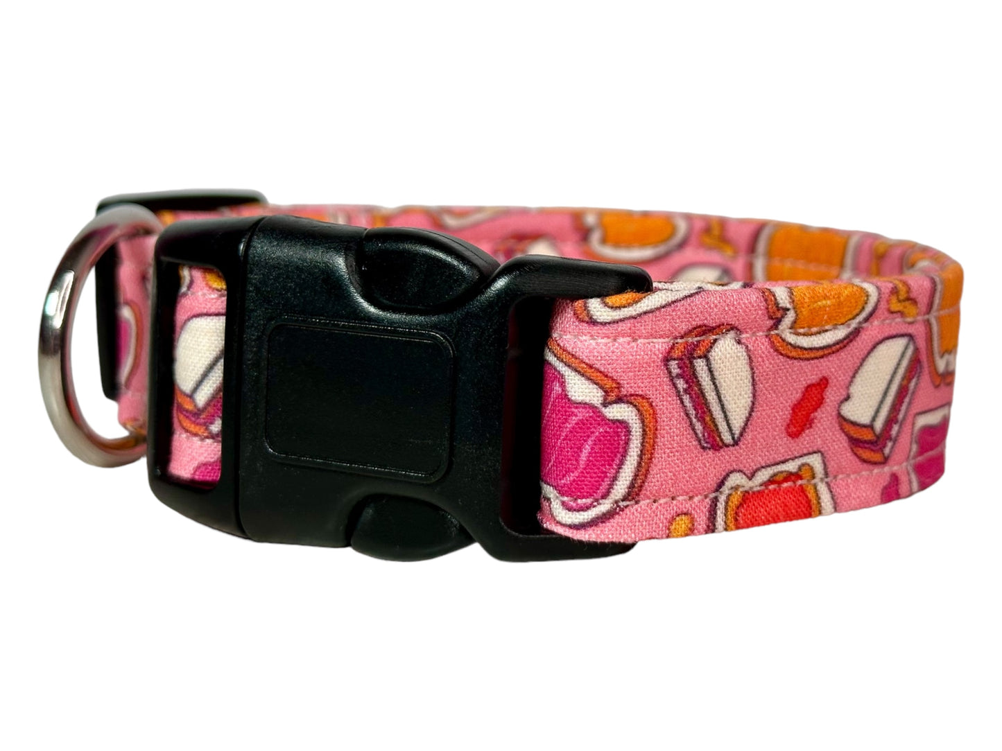 PB&J Peanut Butter and Jelly dog collar, handmade adjustable side release collar