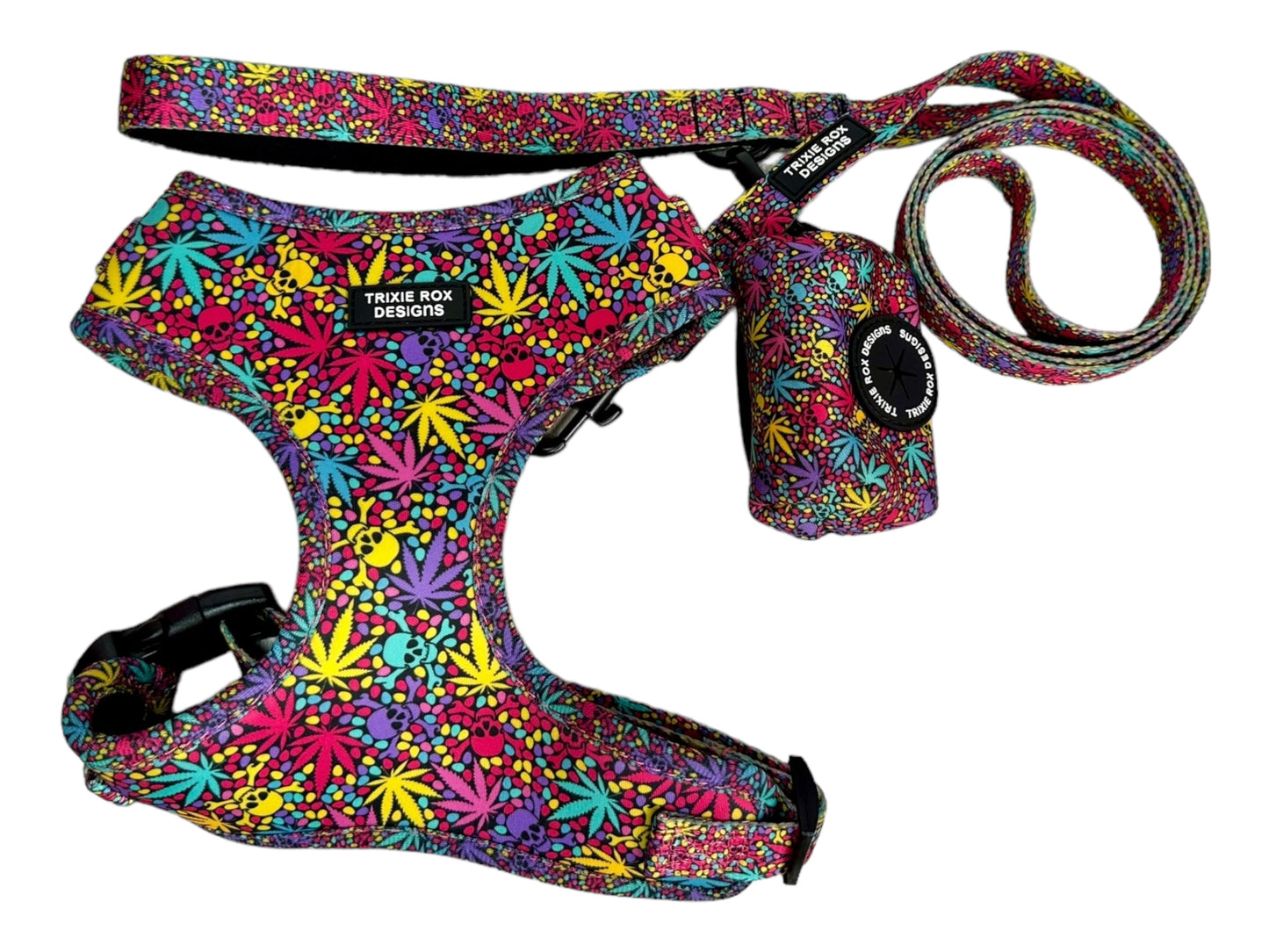 Soft Neoprene dog harness: Harness only and Harness and Leash set option - 9 print options available