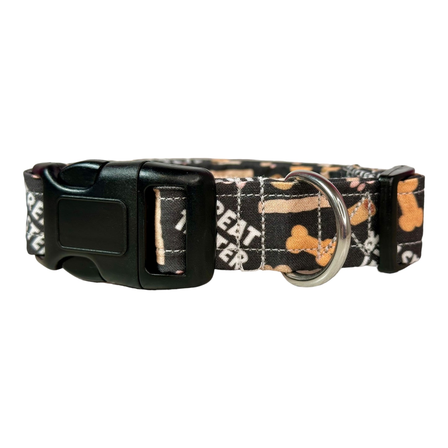 Treat Taster Dog collar, handmade side release dog collar, adjustable and washable (Pink Paws Treat Taster)