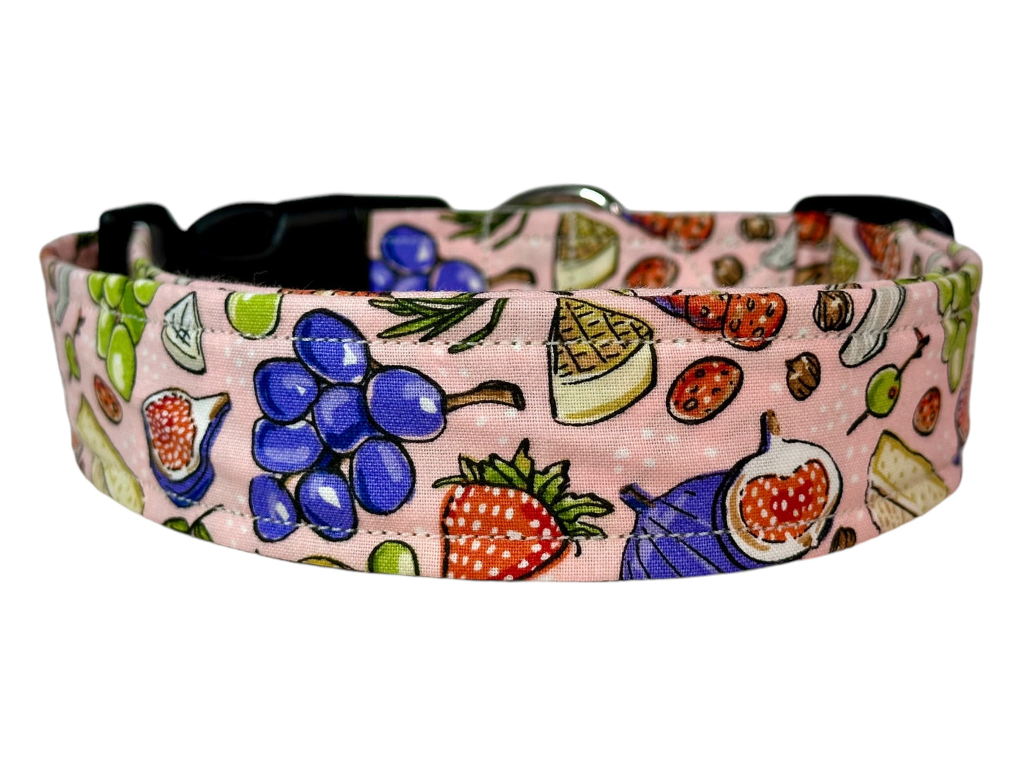 Charcuterie Food Dog collar, handmade side release dog collar