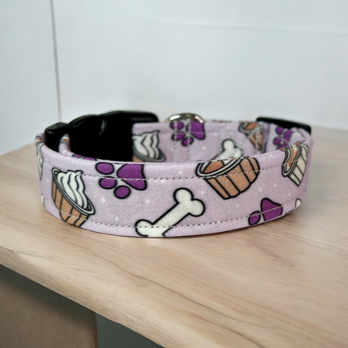 Pup cup dog collar, handmade side release dog collar (purple)