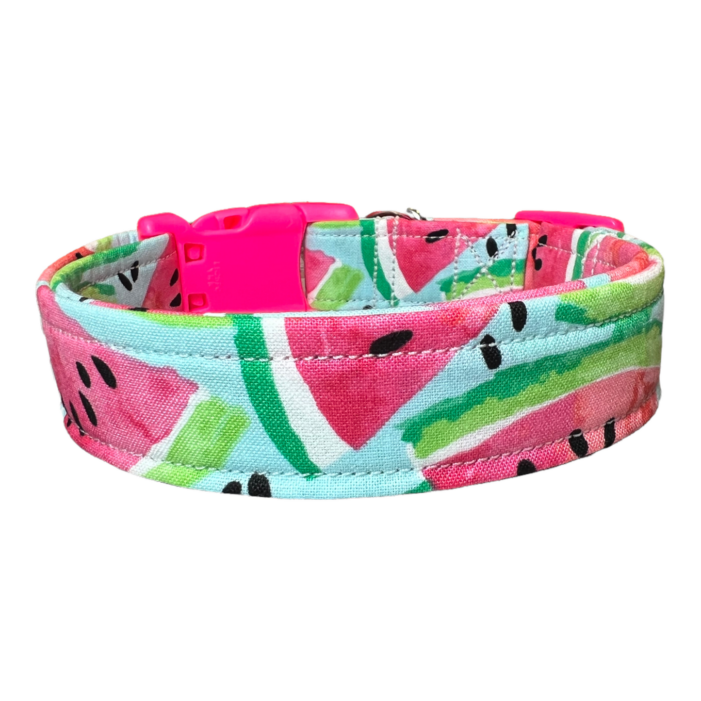 Watermelon dog collar, girl dog collar, food dog collar, washable, eco friendly, adjustable, side release collar, pink, blue, watermelon