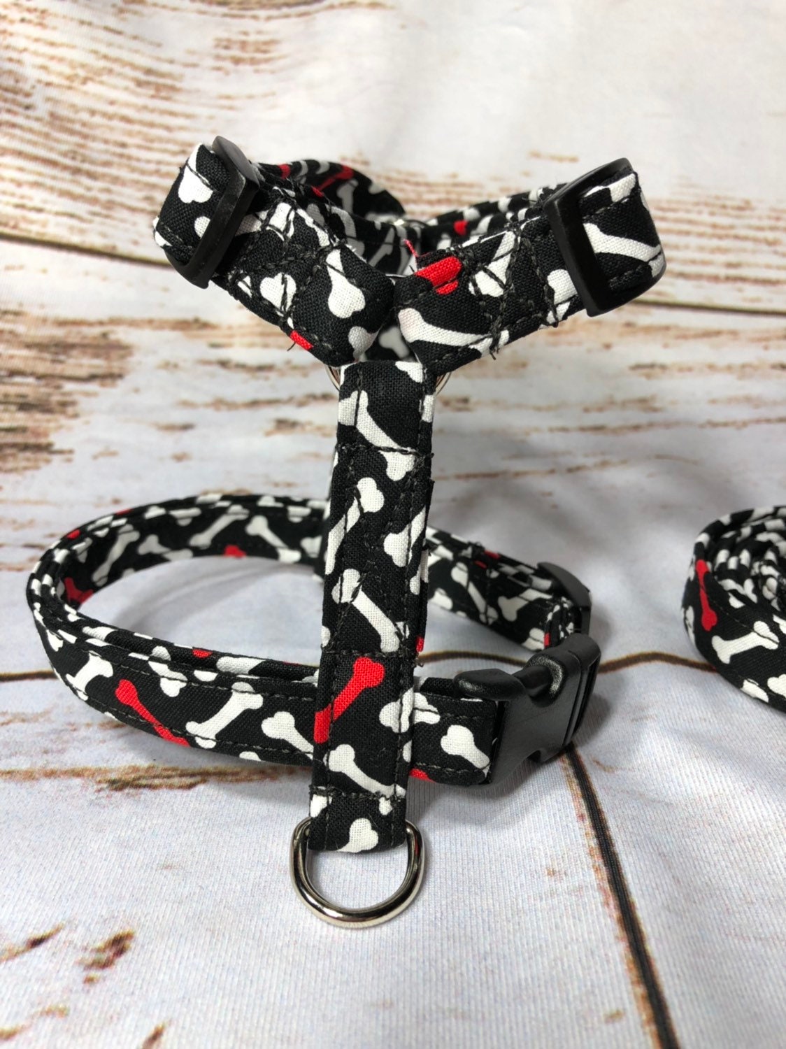Dog harness, Harness and leash, step in harness, standard harness, boy dog harness, dog harness set, black, bones, zig zag, chevron