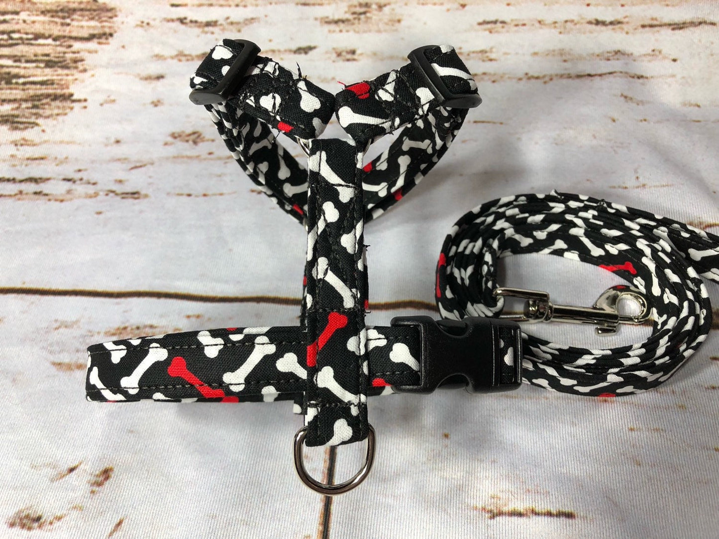 Dog harness, Harness and leash, step in harness, standard harness, boy dog harness, dog harness set, black, bones, zig zag, chevron