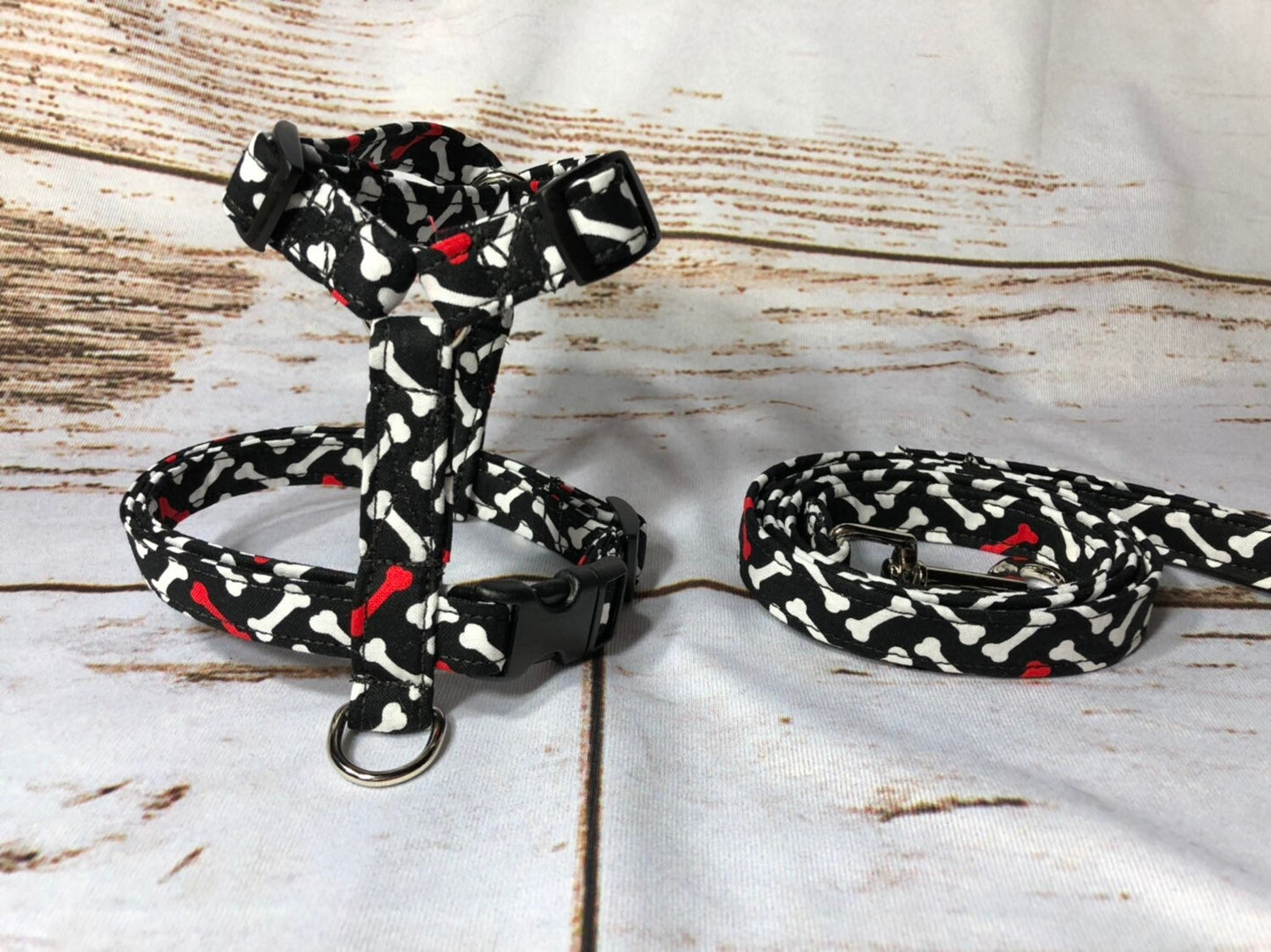 Dog harness, Harness and leash, step in harness, standard harness, boy dog harness, dog harness set, black, bones, zig zag, chevron