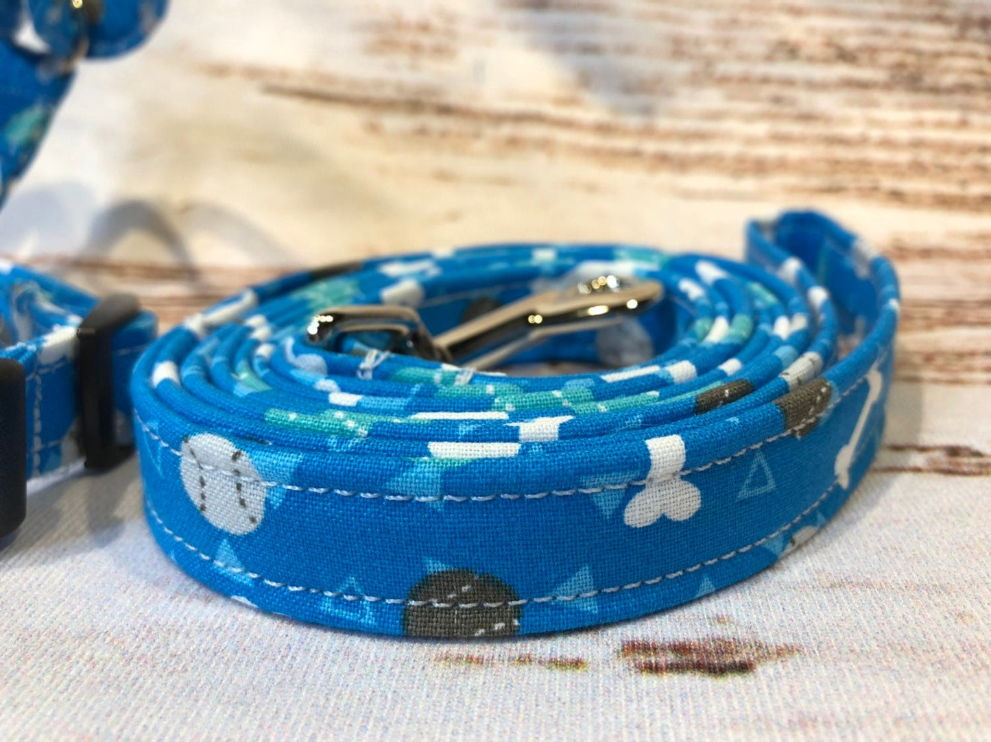 Dog harness, Harness and leash, step in harness, dog harness set, standard harness, roman dog harness, adjustable, bones, balls, blue