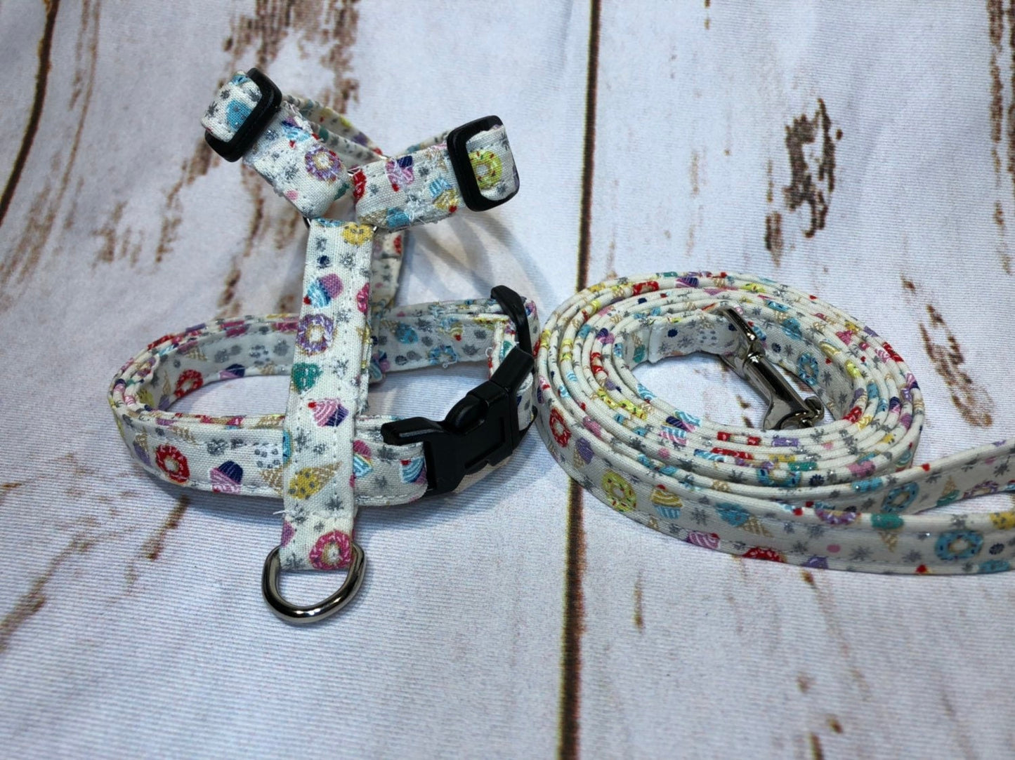 Dog harness, Harness and leash, step in harness, dog harness set, standard harness, roman dog harness, adjustable, cupcake dog harness,