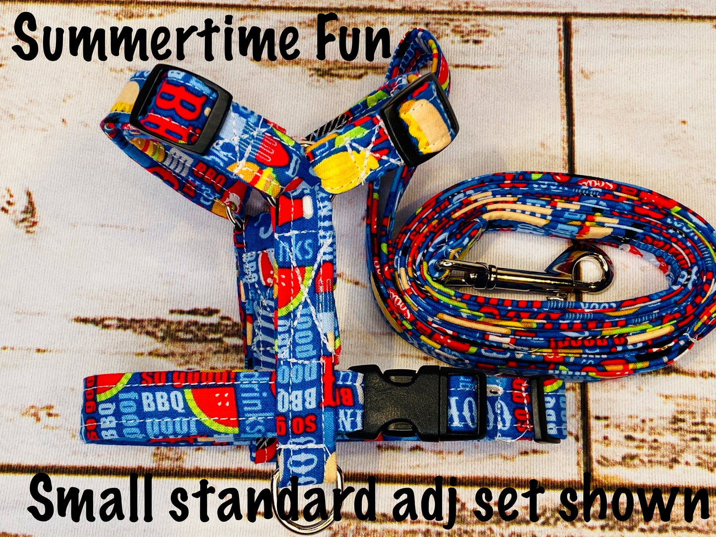 Dog harness, Harness and leash, step in harness, dog harness set, standard harness, roman dog harness, adjustable, blue dog harness, summer