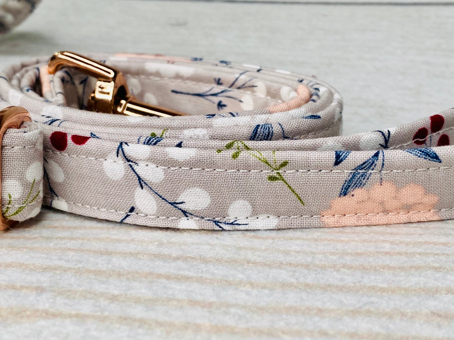 Dog harness, Harness and leash, step in harness, standard harness, dog harness set, rose gold, rose gold hardware, floral, gray rose gold