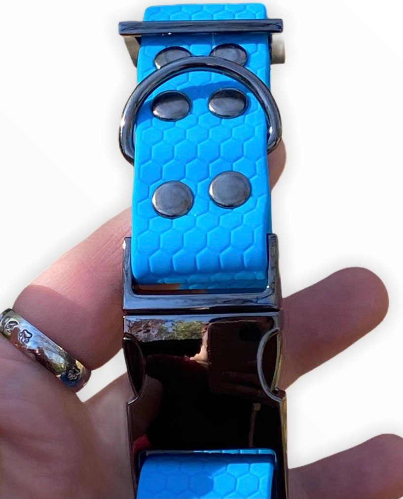 Waterproof dog collar, dog collar, blue dog collar, buckle dog collar, waterproof dog collar, Adjustable pvc Dog Collar, Hexa