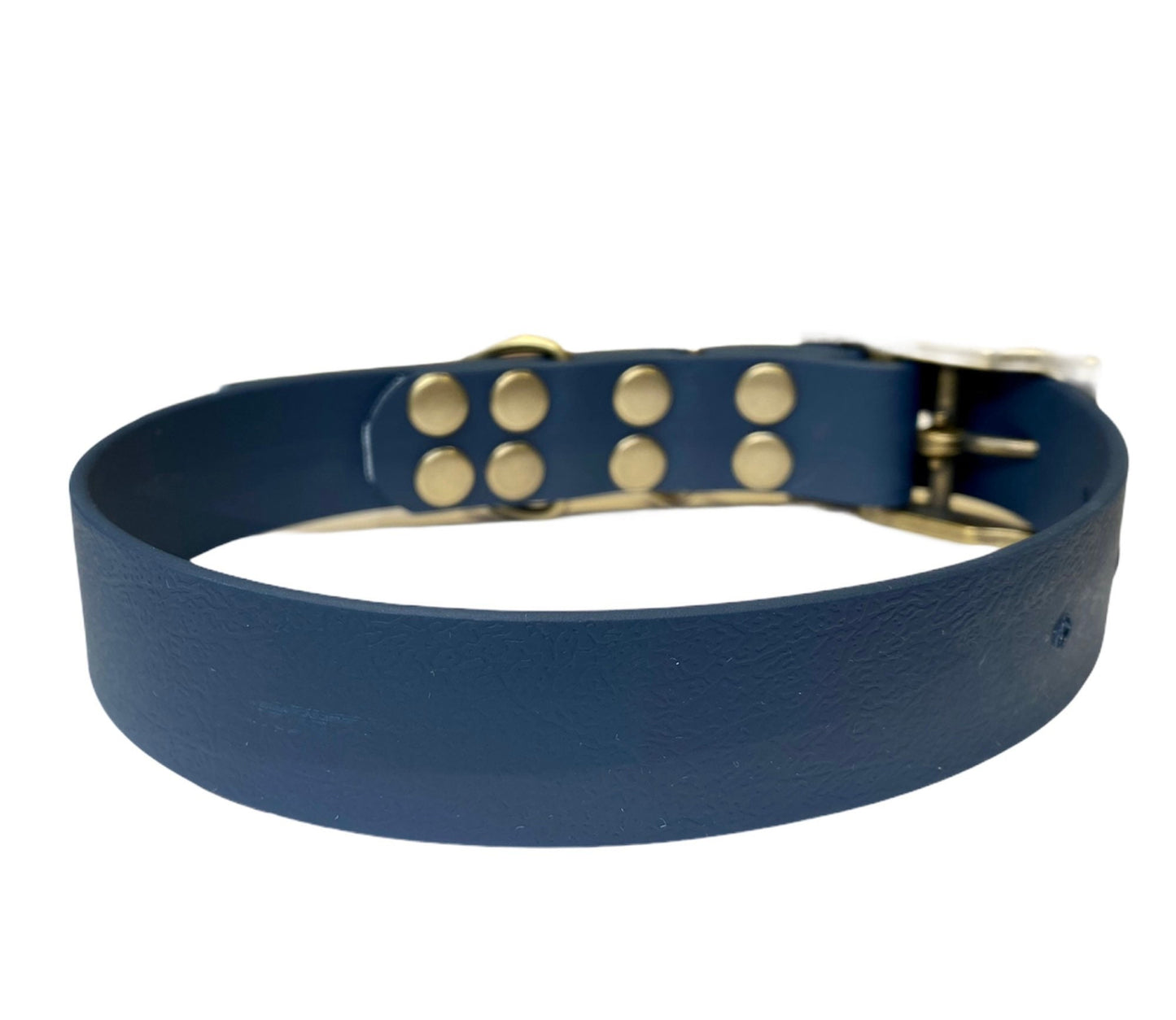 Waterproof dog collar, Gray dog collar, dog collar, buckle dog collar, waterproof collar, Blue gray, rose gold hardware, rose gold, PVC