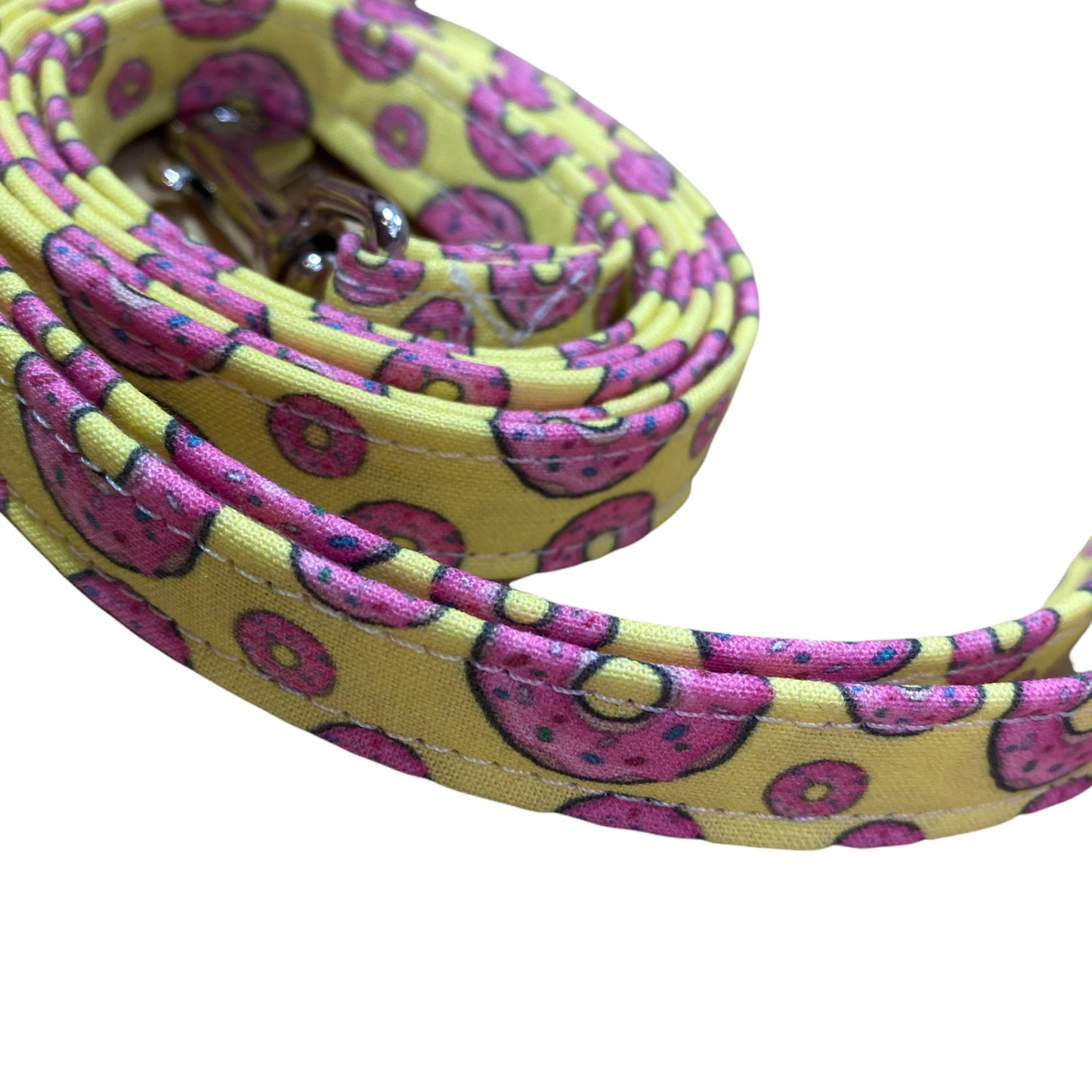 Donut harness and leash set, dog harness and leash set, standard Roman harness, step in harness, yellow, pink, adjustable, washable, donuts