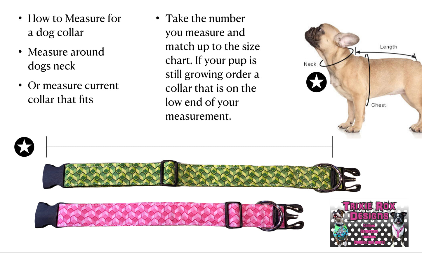 Ravioli dog collar - handmade side release dog collar