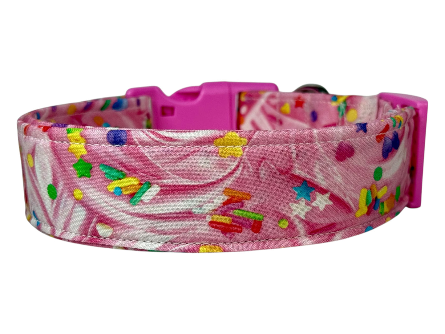 Frosting with Sprinkles food dog collar,  Handmade Pet Collar with Heavy-Duty Webbing & Stainless Steel Hardware (Copy)