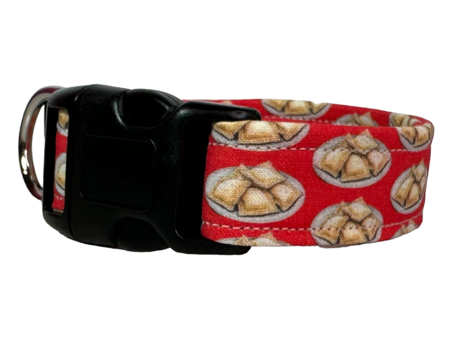 Ravioli dog collar - handmade side release dog collar