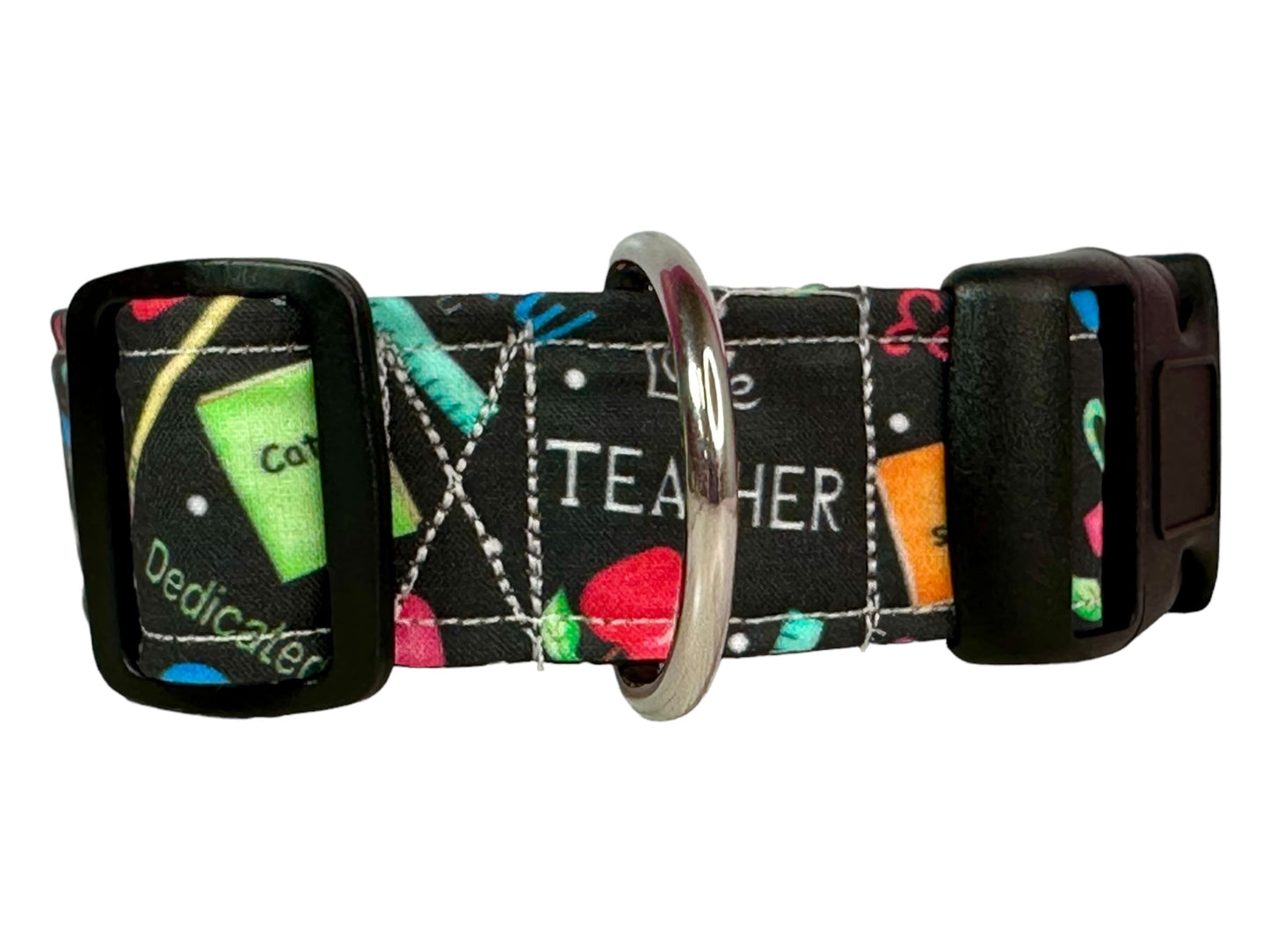 Teacher dog collar - handmade side release dog collar