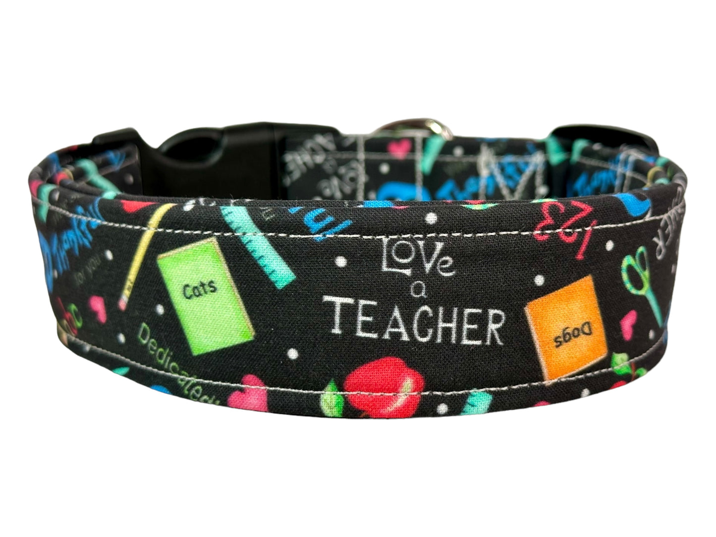 Teacher dog collar - handmade side release dog collar