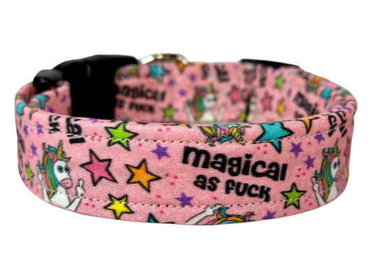 Magical as Fuck unicorn dog collar, handmade funny dog collar