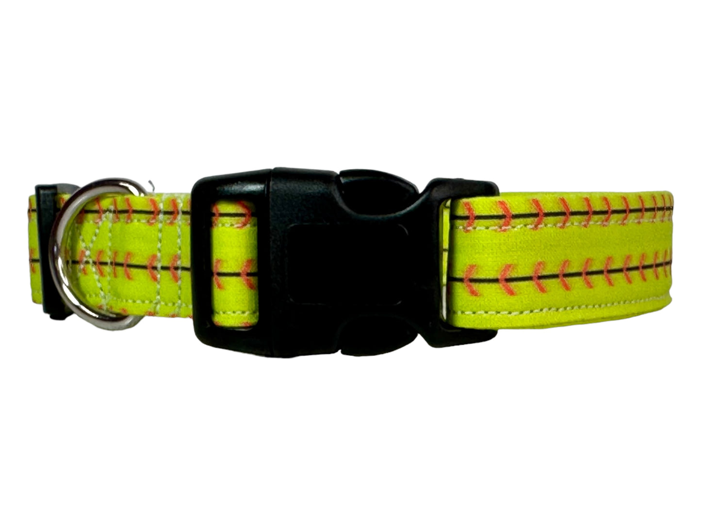 Softball  dog collar - handmade side release dog collar