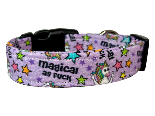 Magical as Fuck unicorn dog collar, handmade funny dog collar