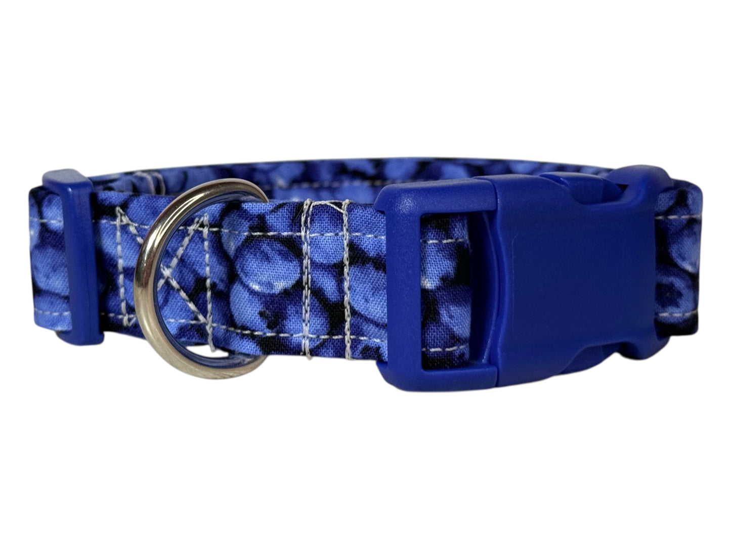 Blueberry Food Handmade dog collar,  Handmade Pet Collar with Heavy-Duty Webbing & Stainless Steel Hardware