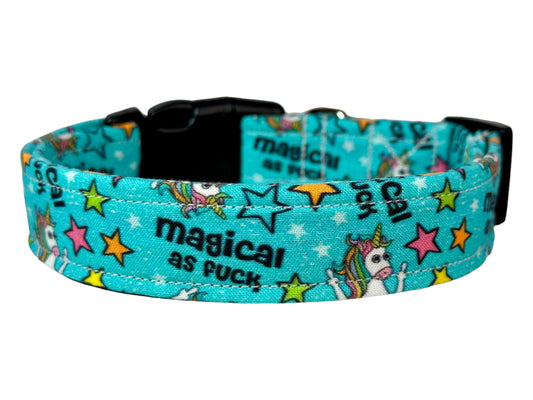 Magical as Fuck unicorn dog collar, handmade funny dog collar