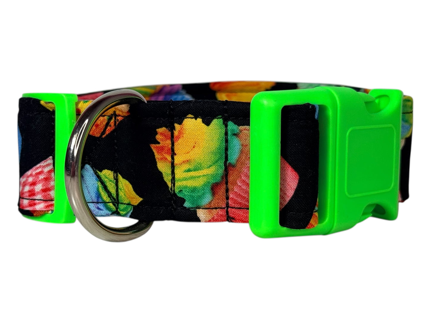 Rainbow Cupcakes Food Handmade dog collar,  Handmade Pet Collar with Heavy-Duty Webbing & Stainless Steel Hardware