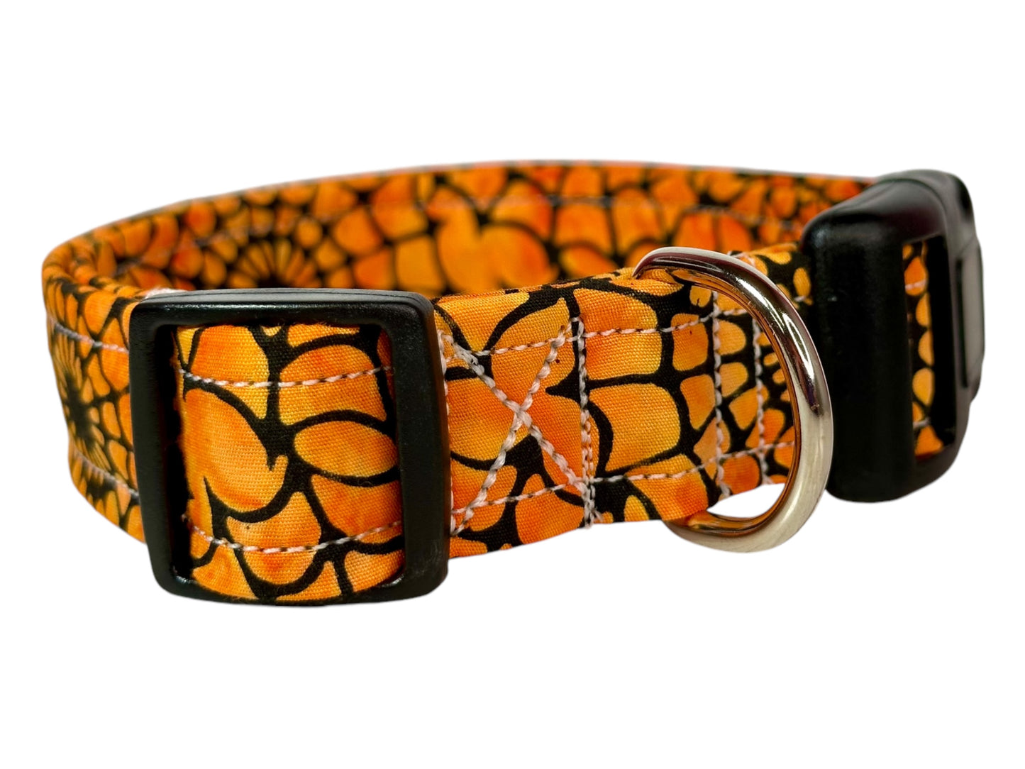 Halloween Spiderweb Dog collar, handmade side release dog collar