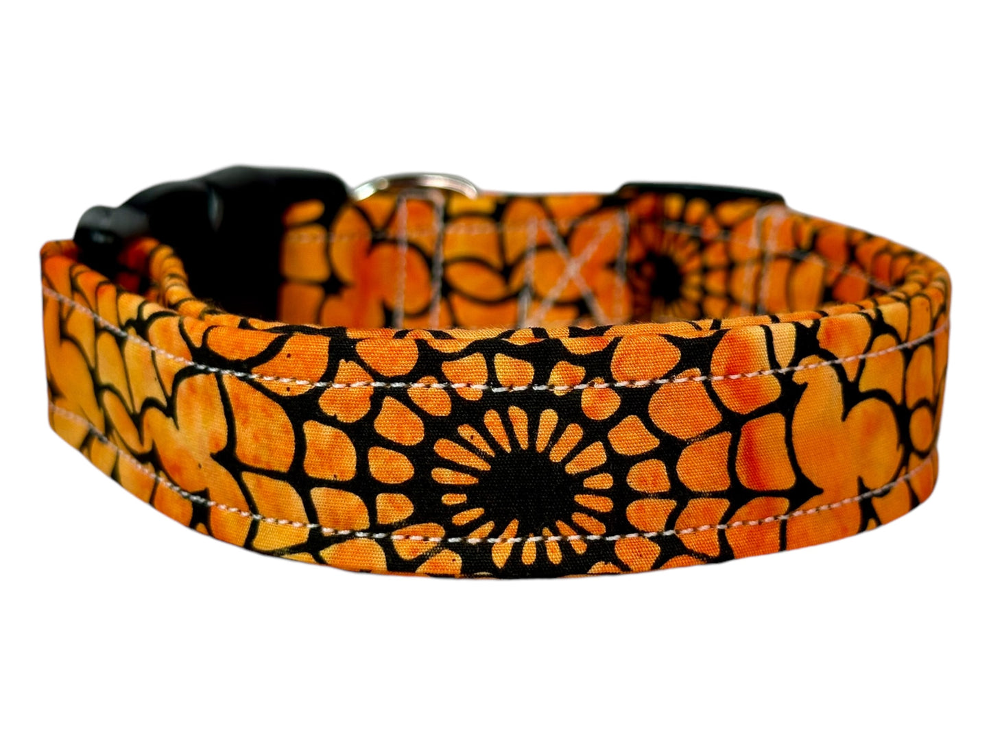 Halloween Spiderweb Dog collar, handmade side release dog collar