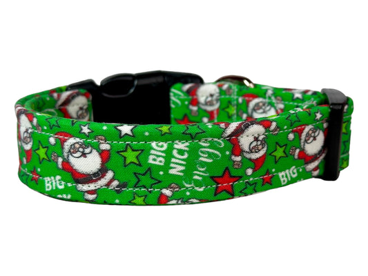 Christmas Dog collar “Big Nick Energy” Handmade funny dog collar