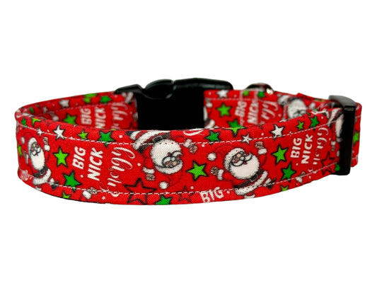 Christmas Dog collar “Big Nick Energy” Handmade funny dog collar