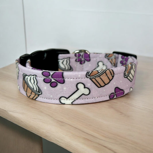 Pup cup dog collar, handmade side release dog collar (purple)