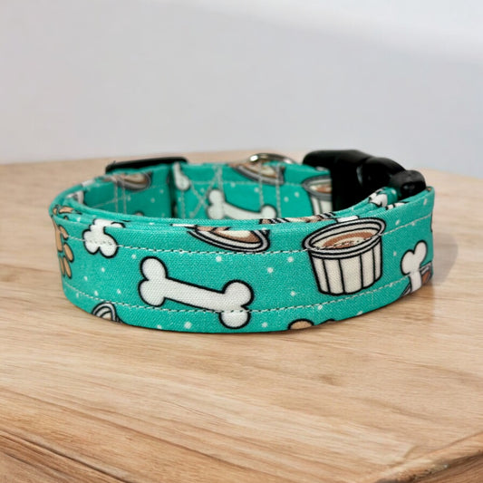 Pup cup dog collar, handmade side release dog collar (Mint Green)