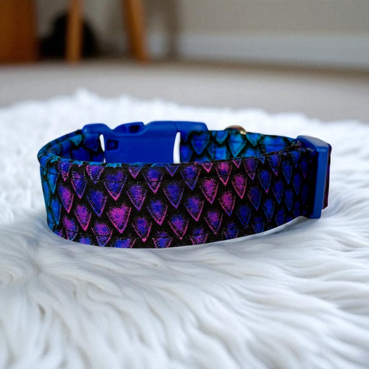 Dragon Scales dog collar, Animal print dog collar,  Handmade Pet Collar with Heavy-Duty Webbing & Stainless Steel Hardware (Copy) (Copy) (Copy)