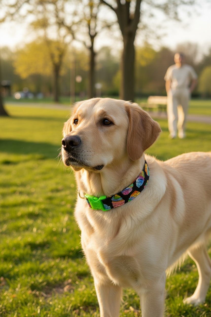 Rainbow Cupcakes Food Handmade dog collar,  Handmade Pet Collar with Heavy-Duty Webbing & Stainless Steel Hardware