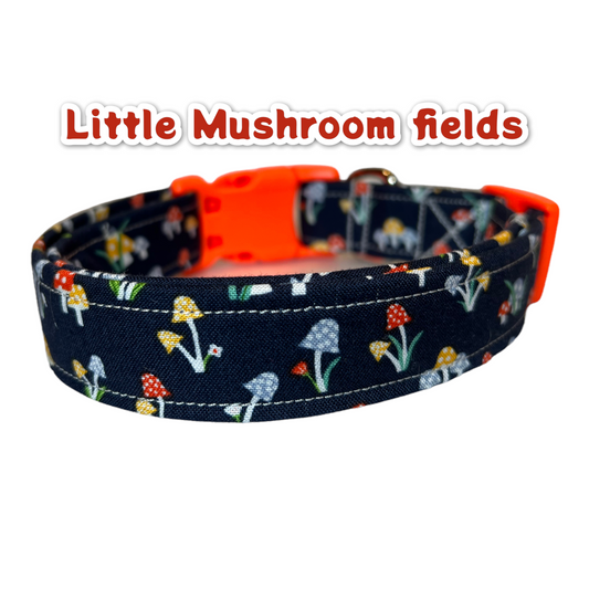 Mushroom dog collar, mushroom Cat Collar, Side release adjustable, dog collar girl, collars for dogs, pet collar, dog collar girl, dog collar boy, fantasy mushroom print